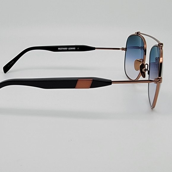 Westward Leaning Malcom No Middle 07 Rose Gold Frame Navy Blue Lens Sunglasses main image 4